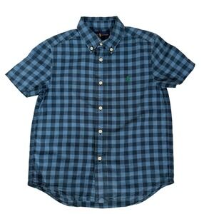 Kids Ralph Lauren Blue Gingham Plaid Button Down Shirt‎ Size 6 Cotton